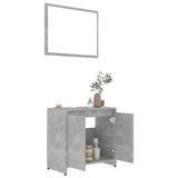 Bathroom Furniture Set Concrete Grey Engineered Wood