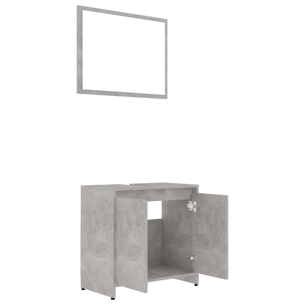 Bathroom Furniture Set Concrete Grey Engineered Wood