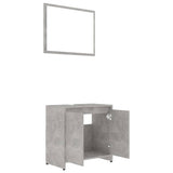 Bathroom Furniture Set Concrete Grey Engineered Wood