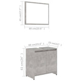 Bathroom Furniture Set Concrete Grey Engineered Wood - Extra Image