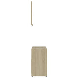 Bathroom Furniture Set White and Sonoma Oak Engineered Wood - Rear View