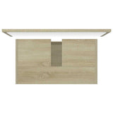 Bathroom Furniture Set White and Sonoma Oak Engineered Wood - Close-Up Angle
