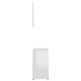 Bathroom Furniture Set High Gloss White Engineered Wood - Rear View
