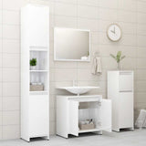 Bathroom Furniture Set High Gloss White Engineered Wood - Extra Image