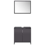 Bathroom Furniture Set High Gloss Grey Engineered Wood - Top-Down View