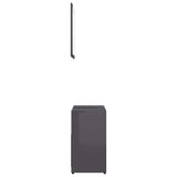 Bathroom Furniture Set High Gloss Grey Engineered Wood - Rear View