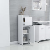 Bathroom Cabinet White 30x30x95 cm Engineered Wood - Side View