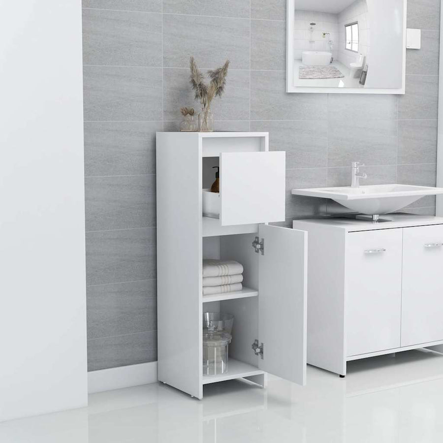 Bathroom Cabinet White 30x30x95 cm Engineered Wood