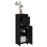 Bathroom Cabinet Black 30x30x95 cm Engineered Wood - 45-Degree Angle