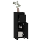 Bathroom Cabinet Black 30x30x95 cm Engineered Wood