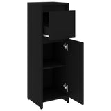 Bathroom Cabinet Black 30x30x95 cm Engineered Wood - Rear View