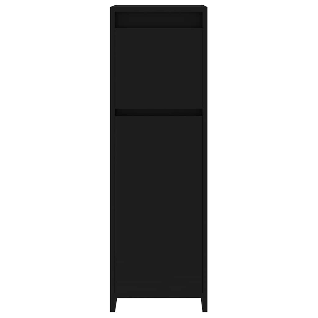 Bathroom Cabinet Black 30x30x95 cm Engineered Wood
