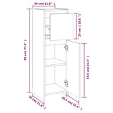 Bathroom Cabinet Black 30x30x95 cm Engineered Wood