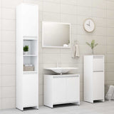 Bathroom Cabinet High Gloss White 30x30x95 cm Engineered Wood