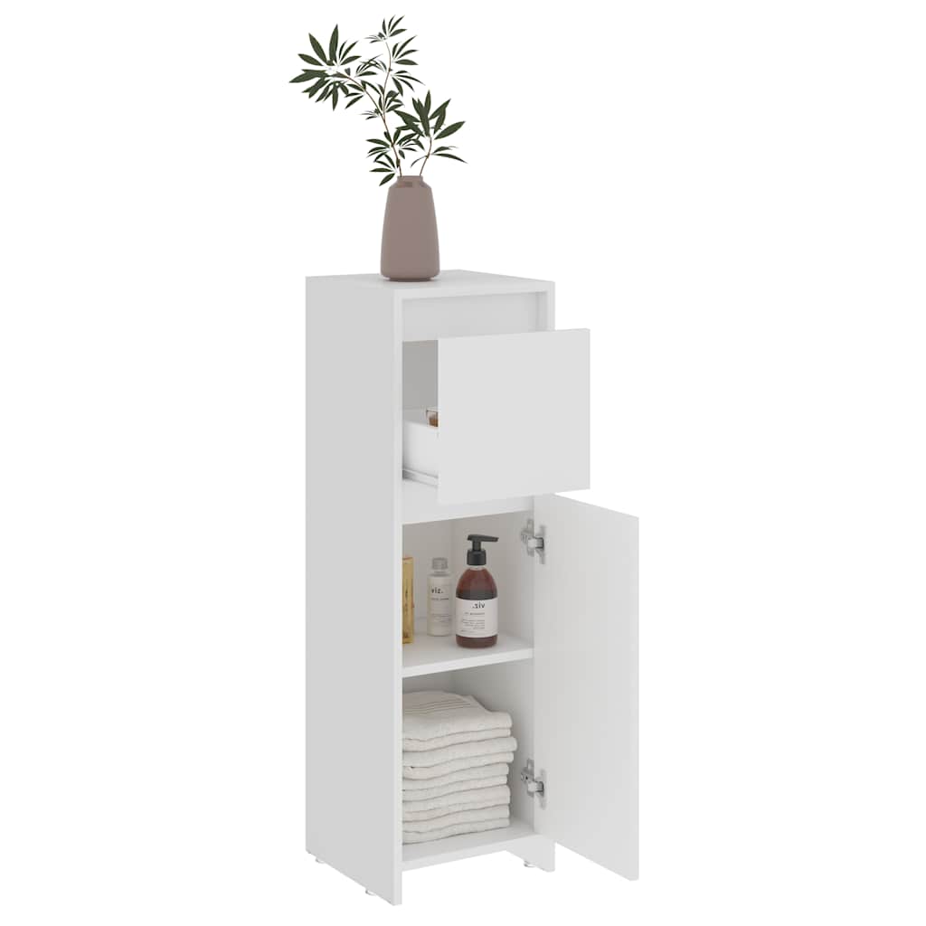 Bathroom Cabinet High Gloss White 30x30x95 cm Engineered Wood