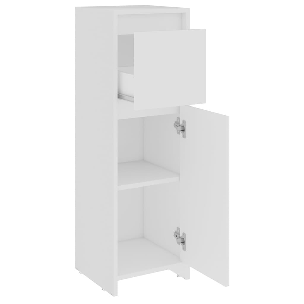 Bathroom Cabinet High Gloss White 30x30x95 cm Engineered Wood