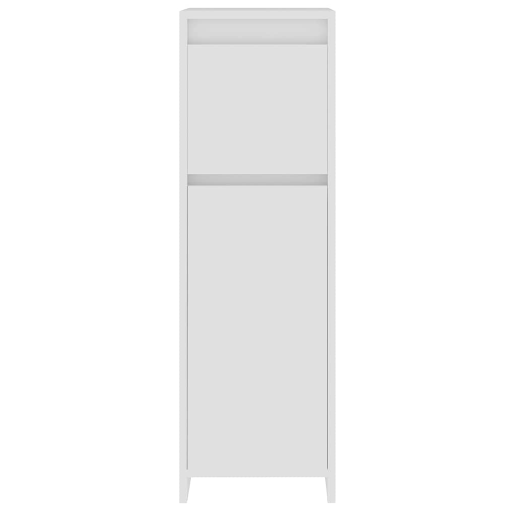 Bathroom Cabinet High Gloss White 30x30x95 cm Engineered Wood