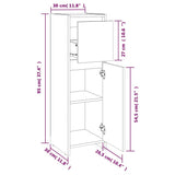 Bathroom Cabinet High Gloss White 30x30x95 cm Engineered Wood