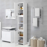 Bathroom Cabinet White 30x30x183.5 cm Engineered Wood - Side View