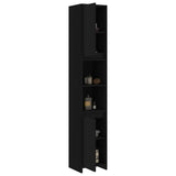 Bathroom Cabinet Black 30x30x183.5 cm Engineered Wood - Top-Down View