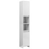 Bathroom Cabinet High Gloss White 30x30x183.5 cm Engineered Wood - Front View