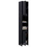 Bathroom Cabinet High Gloss Black 30x30x183.5 cm Engineered Wood