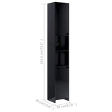 Bathroom Cabinet High Gloss Black 30x30x183.5 cm Engineered Wood