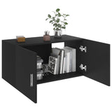 Wall Mounted Cabinet Black 80x39x40 cm Engineered Wood - 45-Degree Angle
