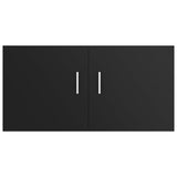 Wall Mounted Cabinet Black 80x39x40 cm Engineered Wood - Rear View