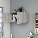 Wall Mounted Cabinet Concrete Grey 80x39x40 cm Engineered Wood - Side View