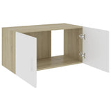 Wall Mounted Cabinet White and Sonoma Oak 80x39x40 cm Engineered Wood