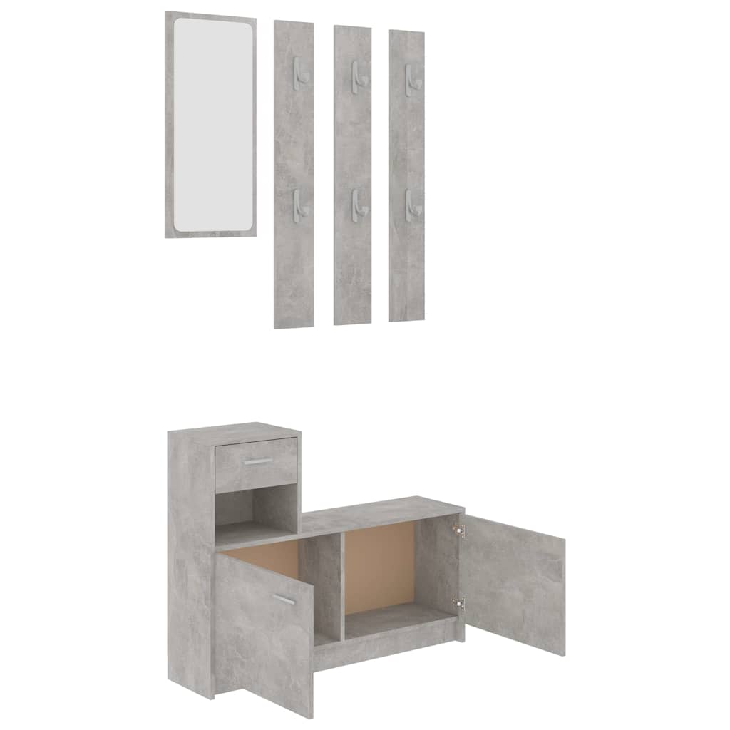 Hallway Unit Concrete Grey 100x25x76.5 cm Engineered Wood