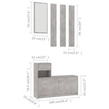 Hallway Unit Concrete Grey 100x25x76.5 cm Engineered Wood