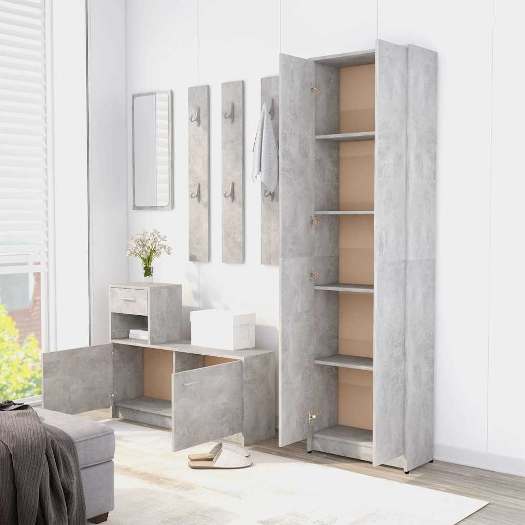 Hallway Unit Concrete Grey 100x25x76.5 cm Engineered Wood