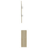 Hallway Unit White and Sonoma Oak 100x25x76.5 cm Engineered Wood - Rear View