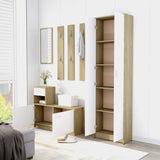 Hallway Unit White and Sonoma Oak 100x25x76.5 cm Engineered Wood