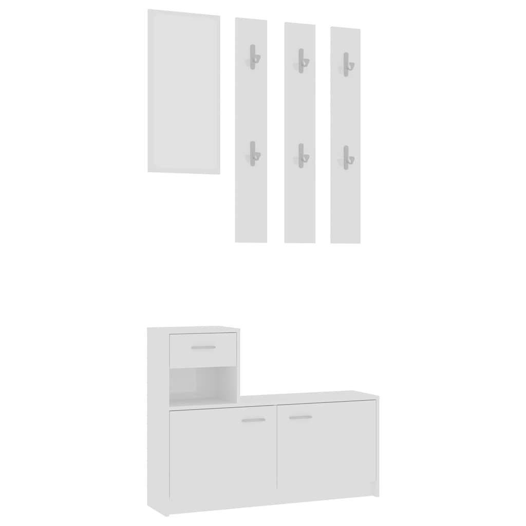 Hallway Unit High Gloss White 100x25x76.5 cm Engineered Wood