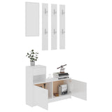 Hallway Unit High Gloss White 100x25x76.5 cm Engineered Wood - Side View