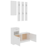 Hallway Unit High Gloss White 100x25x76.5 cm Engineered Wood - Top-Down View