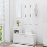 Hallway Unit High Gloss White 100x25x76.5 cm Engineered Wood