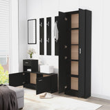 Hallway Wardrobe Black 55x25x189 cm Engineered Wood - Top-Down View