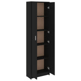 Hallway Wardrobe Black 55x25x189 cm Engineered Wood - Rear View