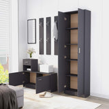 Hallway Wardrobe Grey 55x25x189 cm Engineered Wood - Top-Down View