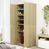 Shoe Cabinet Sonoma Oak 80x39x178 cm Engineered Wood - Side View