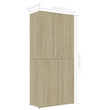 Shoe Cabinet Sonoma Oak 80x39x178 cm Engineered Wood - Low Angle