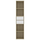 Book Cabinet White and Sonoma Oak 36x30x171 cm Engineered Wood