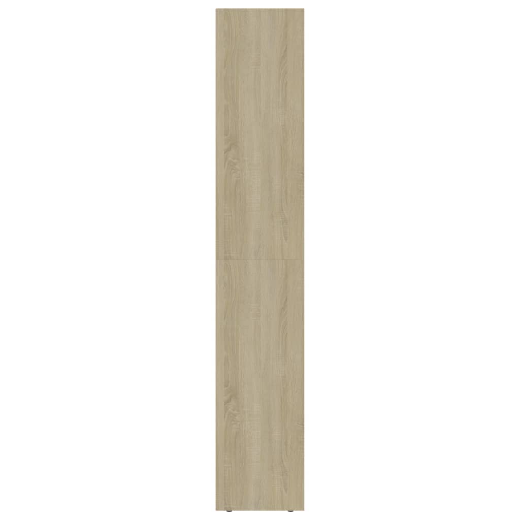 Book Cabinet White and Sonoma Oak 36x30x171 cm Engineered Wood