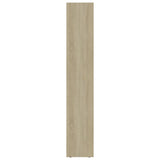 Book Cabinet White and Sonoma Oak 36x30x171 cm Engineered Wood