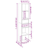 Book Cabinet White and Sonoma Oak 36x30x171 cm Engineered Wood