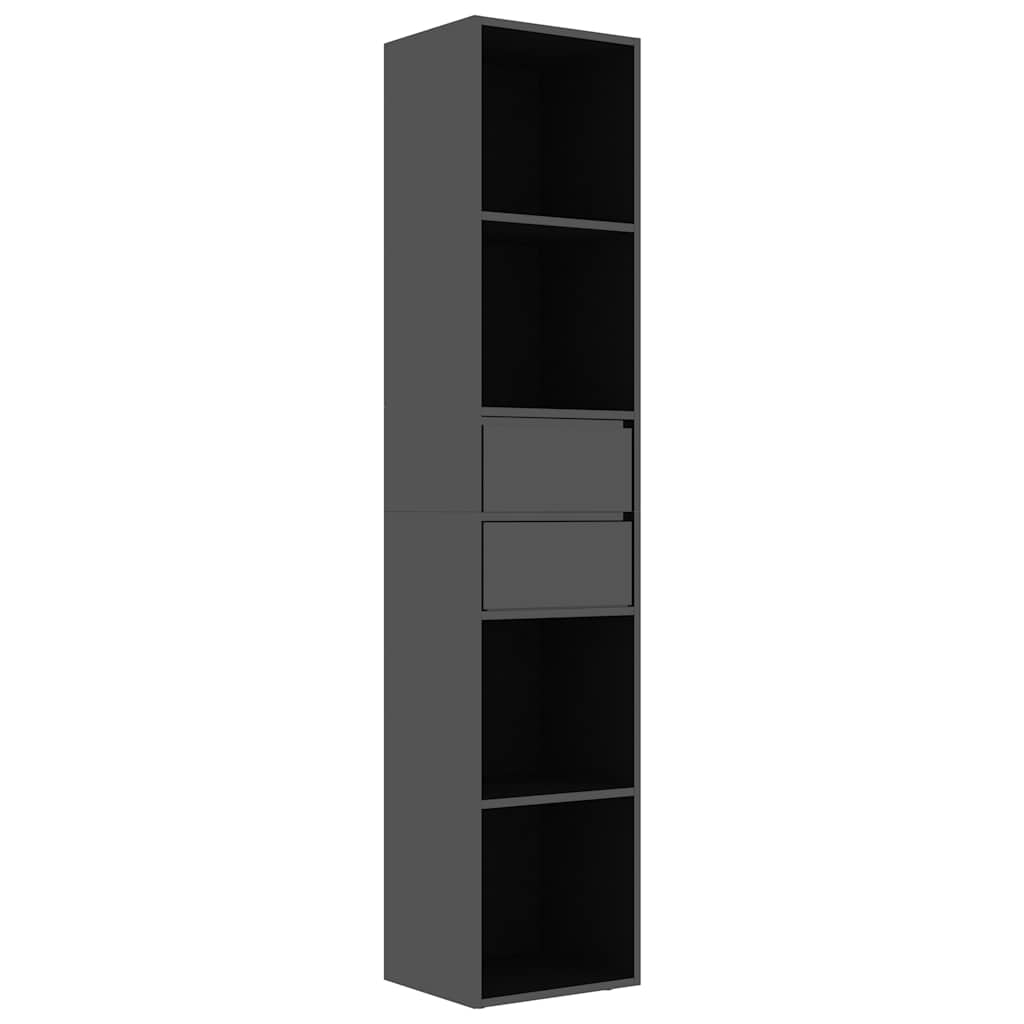 Book Cabinet High Gloss Black 36x30x171 cm Engineered Wood